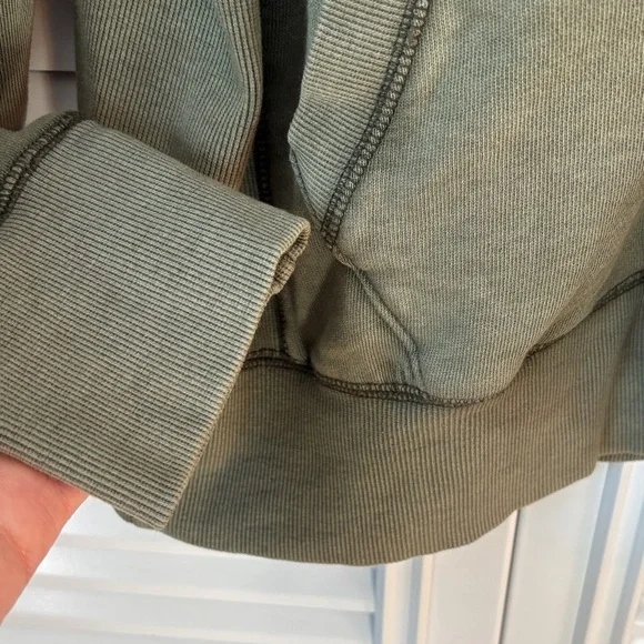 Old Navy Khaku Green Oversized Hoodie with Zipper Women’s Medium - Picture 4 of 9